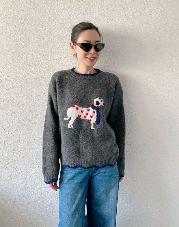 Grey Doggy Knit #241263